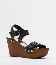 plateauschuhe sommersandalen holzabsatz schwarz