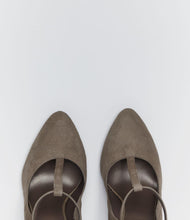 riemchenpumps wildleder abendschuhe taupe