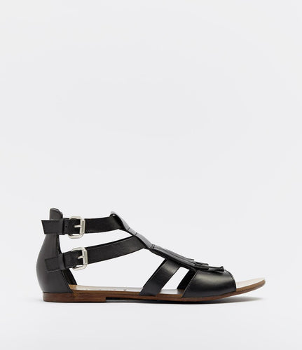 sandalen flach damen hipp schwarz