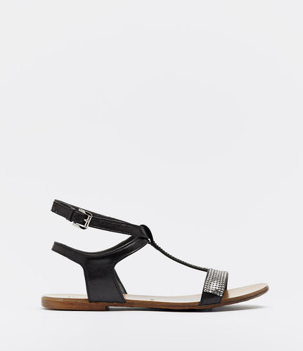 sandalen sandalette t-strap flach valeria schwarz
