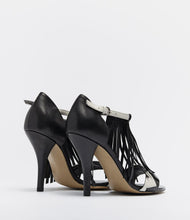 schuhe fransen high heels schwarz