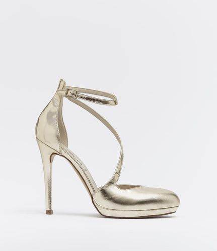 slingpumps abendschuh fesselriemchen dame gold