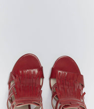 sommerschuhe elegant fransen alicia rot