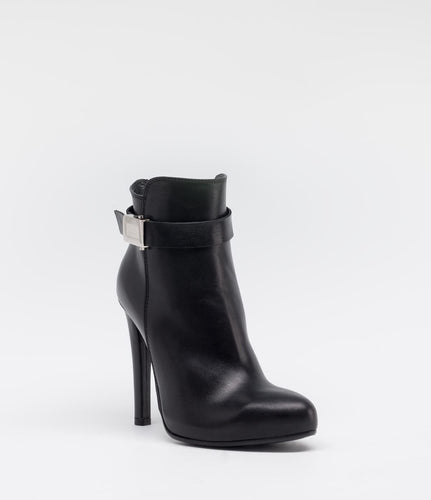 stiefelette damen schnalle schick schwarz