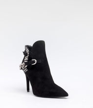 stiefelette zebra print cut out schwarz