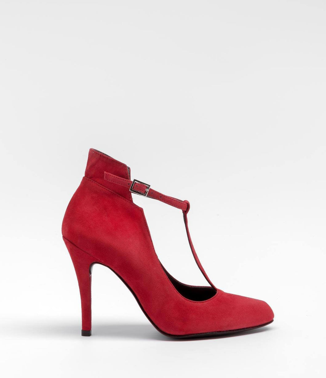 t-bar high heels tango schuhe rot